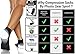 Physix Gear Short Compression Socks for Men & Women - Best Low Compression Socks Women & Men with Arch Support, Ideal for Running, Plantar Fasciitis comfort, and Swelling, White/Black (2 Pairs), L/XL