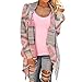 WLLW Women Cotton Geometric Print Casual Cape Cloak Thin Cardigan Coat