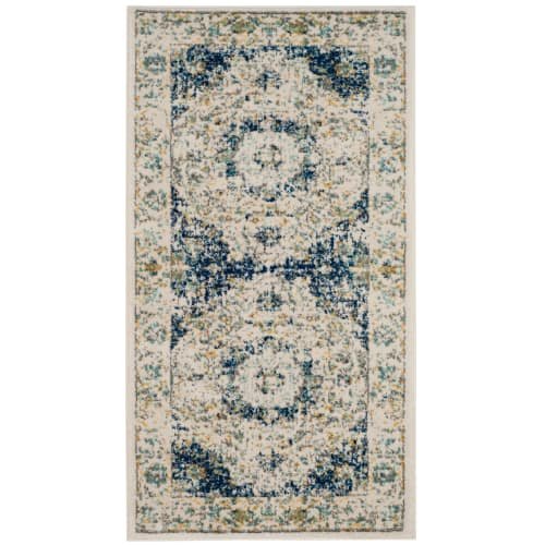 Safavieh Evoke Collection EVK220C Vintage Oriental Ivory Blue Square