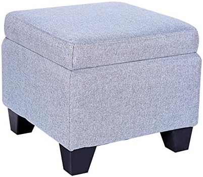 UniquQ Footstool for Under Desk Nailhead Square Padded Ottoman Foot Rest Stool Ashley Furniture Outdoor Bean Bag Pouf Cube (gray)