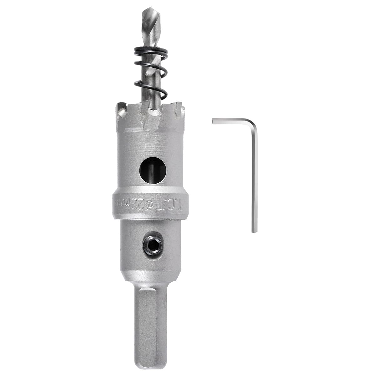 KATUR TCT Carbide Hole Saw Drill Bit 22mm, Tungsten Carbide Tipped Hole Cutter, Heavy Duty Industrial Grade Hole Cutter for Stainless Steel, Metal, Iron, Alloy, Copper, Wood, Plastics