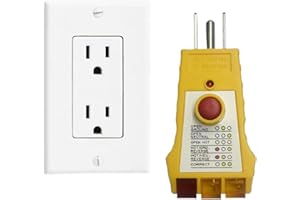 Outlet Tester with GFCI Check - Grounding & Receptacle Circuit Tester, Electric Outlet Tester Plug in, Automatic Electric Cir