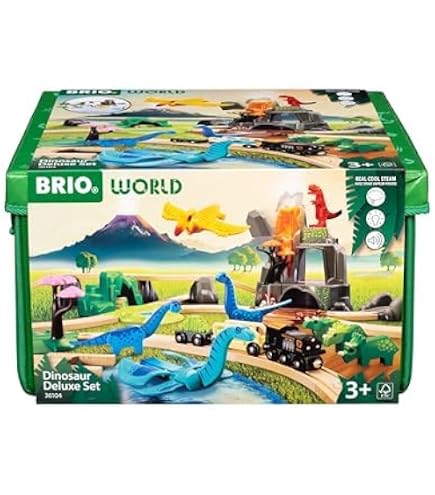 Amazon.com: BRIO World 36104 Dinosaur Deluxe 44-Piece Set + 33402