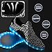 LED Shoes, XRun 7 Colors LED Luminous Shoes Unisex Men & Women Sneakers USB Charging Flashing Shoes Sport Shoes,Black and white,Size 43 EU, 9.0 D(M) US