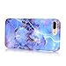 BAISRKE iPhone 8 Plus Case, Light Blue Marble Design Glossy Flexible Soft Silicone Bumper Shockproof Cover for Apple iPhone 8 Plus & iPhone 7 Plus 5.5 inch