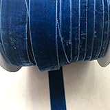 1 Inch of Velvet Ribbon Single Face Price for 5 yards Available in 4 Color Black, White, Burgundy and Blue ( Blue)