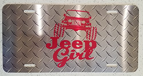 Jeep Girl License Plate 12"x6" | Rubicon | Sahara | Cherokee | Liberty | Wrangler | Off Road | 4x4 | Jeep License Plate | Rock Crawler | Waving Hand | Jeep Thing | Awesome