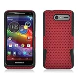 Eagle Cell PHMOTXT901NTBKRD Progressive Hybrid Protective Gummy TPU Mesh Defense Case for Motorola Electrify M XT901 - Retail Packaging - Black/Red