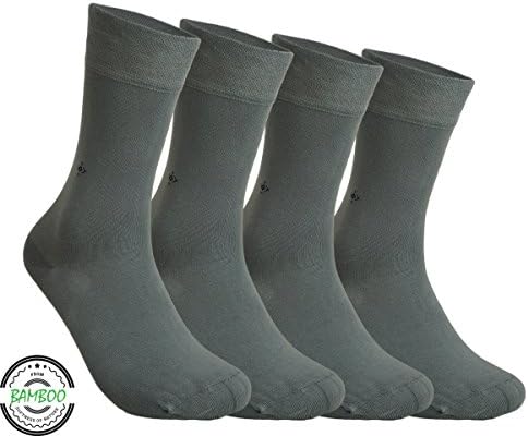 Men's Bamboo 4 Pair Socks - Soft Touch, Scented, Seamless, Antibacterial Organic Bamboo Fiber