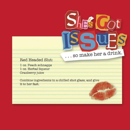 Set of 2,Cocktail Size Paper Napkin,Red Headed Slut