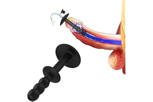 Tabuy Penis Plug Silicone Urethra Sound,Penis Plug Soft Hollow Multiple Beads Urethra Dilators, Urethral Masturbation Stick C
