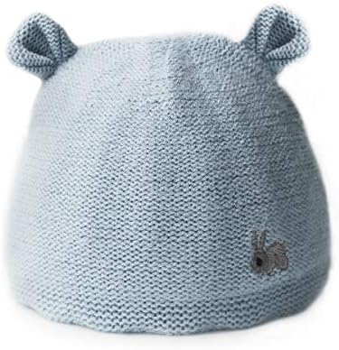 Newborn Baby Girls Boys Hats &Caps Cute Rabbit Double Layer Infant Warm Winter Knitting Hat (0-4months) Blue