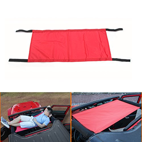 Car Roof Rest Bed Hammock for Jeep Wrangler & Wrangler Unlimited JK (Red) - Thumbnail 7