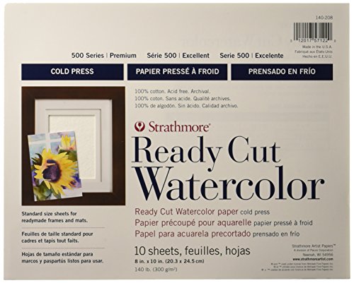 Strathmore 500 Series Ready Cut Watercolor Paper, 140 lb. Cold Press, 8