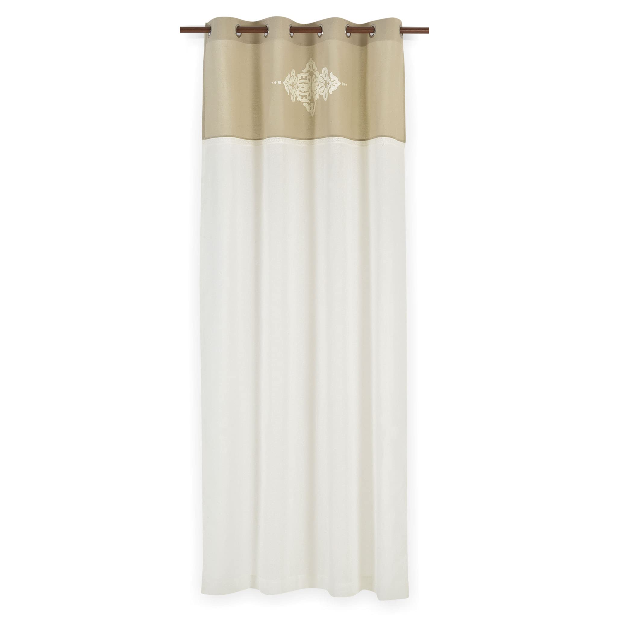 Deco Mex MUMTAZ Cream Natural Cotton Linen Curtain NAR2108 Regular Size