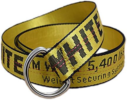 Fashion Unisex Embroidery Belt Casual Extra Long Canvas Belt for Jeans Shorts Trousers with Double D-Ring Buckles