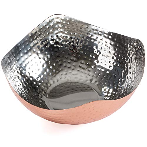 image for Colleta Home Salad Bowl with Servers - 3 Pc Set - Hammered Copper Sala