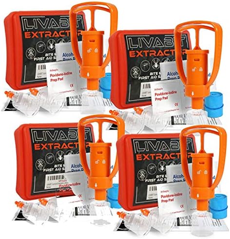 LIVABIT 4 x Venom Bite Poison Extractor Pump Emergency First Aid Kit Snake Bite