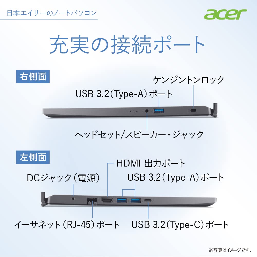 Acer ノートパソコン Aspire 5 A514-55-N58Y Windows 11 Home Intel Core i5 8GB 512GB SSD 14インチ フルHD IPS非光沢パネル デュアルファンシステム Wi-Fi 6E対応 スチールグレイ