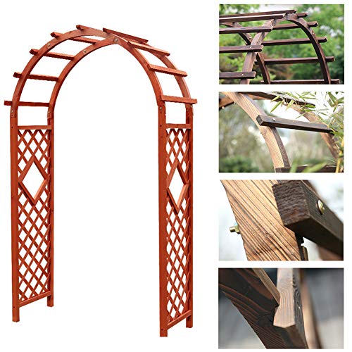 YYQ SHOP Gartenbogen 120x215cm 140x215cm Pergola Rosenbogen aus Holz für Kletterpflanzen Gartendeko Rasen,Rankhilfe… – Bild 3