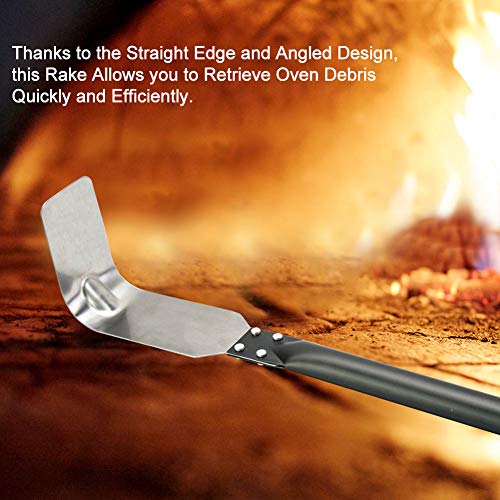 SHANGPEIXUAN Pizza Oven Cleaning Oven Rake Stainless Steel Ash Scraper