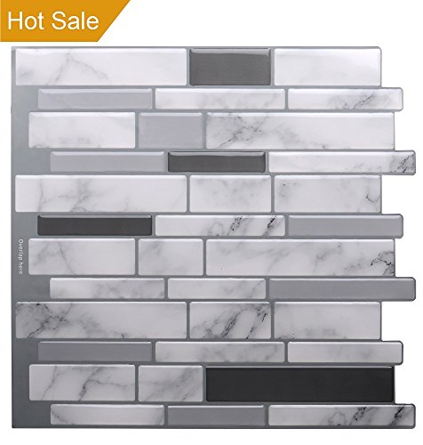 Vamos Tile Premium Anti Mold Peel and Stick Tile Backsplash,Stick On Backsplash Wall Tiles for Kitchen & Bathroom-Removable,Self Adhesive-10.62" x 10" (6 Sheets)