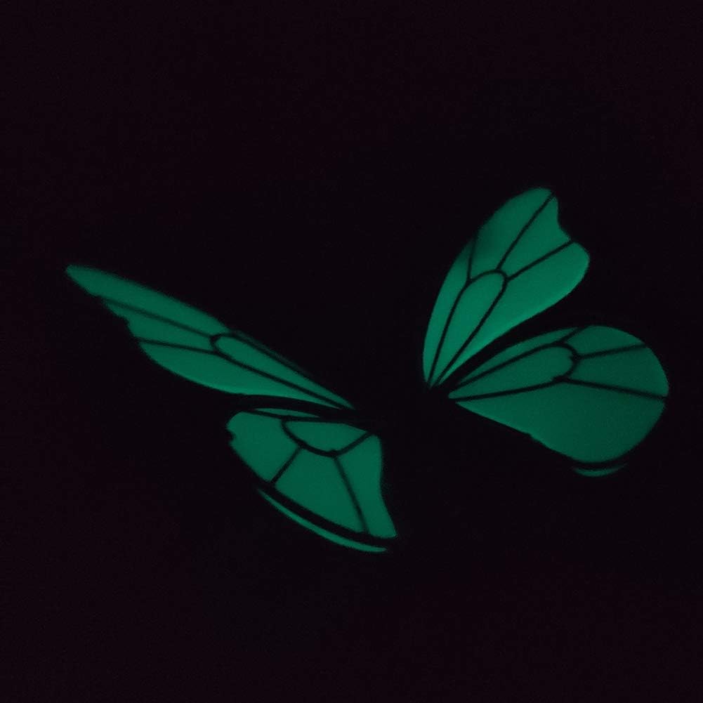 FANN 2 Pack Butterfly Dance Garden Stakes Decor Glow in Dark Metal Yard Art Indoor Outdoor Lawn Pathway Patio Ornaments 7" x 15": Garden & Outdoor