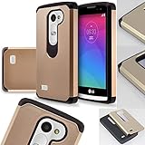 LG Power Case, LG Leon LTE Case, SOGA® Hybrid Astro Armor Cover Protector Case for LG Power L22C (Straight Talk) / Leon LTE C40 (Metro PCS, T-Mobile) / Destiny L21G (Tracfone) - Gold / Black [SWD82]