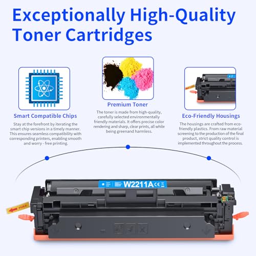 LEMERO 207A Toner Compatible with HP Color LaserJet Pro MFP m283fdw m282nw m255dw m283fdn m255nw W2210A W2211A W2212A W2213A 207X (Black, Cyan, Magenta, Yellow) 4 Pack
