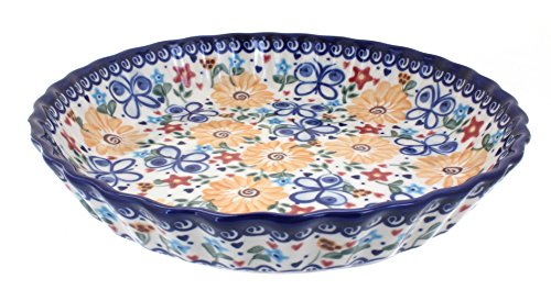 Click Here to See More Images Polish Pottery Butterfly Pie Plate