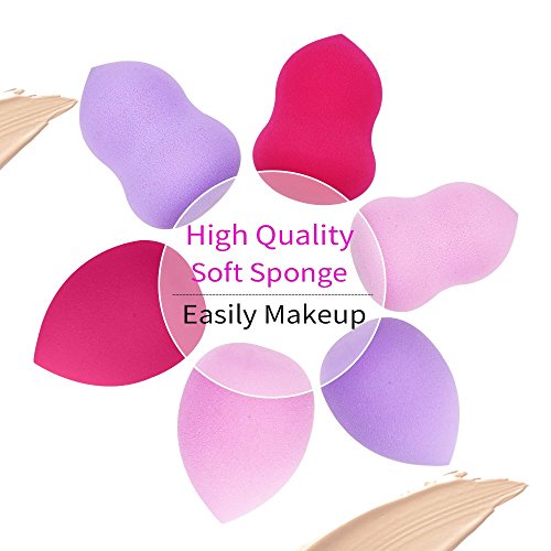 Makeup Blender Sponges Foundation Puff Benss Beauty Makeup Sponge Multi Shape Flawless Sponge for Liquid BB Creams Dual Use Makeup Sponges (Gourd Shape, Rose red) - Thumbnail 2