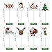 Amosfun 72PCS Christmas Cupcake Toppers,11x5cm Cake Decoration Santa Claus Tree Snowman Sock Candy Theme Party Cake Toppers Picks Christmas Decoration Supplies