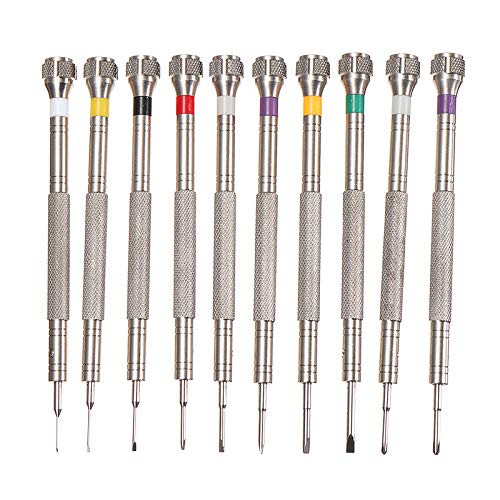 TuToy 10Pcs Sortierte Schraubendreher-Satz-Uhr-Reparatur-Schraubendreher-Werkzeuge Mit Gewicht-Fass Für Uhrmacher – Bild 5