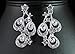 Peacock Clear Austrian Rhinestone Crystal Necklace Earrings Set Bridal Wed N1391