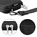 TouchFine (2Pack) Hard Earbud Case for iPod/MP3/Earphones/Usb Cable,2 Mesh Pockets Storage Bags-Black+Wrist Hand Strap