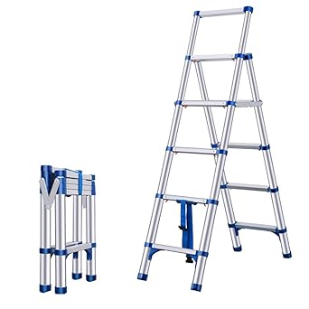 Amazon Dyaskz 折りたたみ はしご アルミ製 脚立 五段式 滑り止め スライド式 伸縮はしご 踏み台 多機能 作業台 掃除 コンパクト 隙間収納 北欧風 一人暮らし インテリア 軽量 スタンダードタ 車台 屋根 高所 Diy はしご 産業 研究開発用品 通販