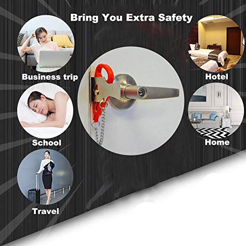 Portable Door Lock Pocket Lock Travel Lock is Compatible for AirBNB Lock,School Lockdown Lock,Safety Lock Offer Extra Safety for Travel,Home,Apartment Living,Hotel,Be Suitable for Door Open Inward