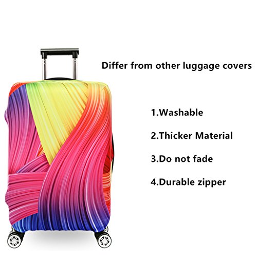Fvstar Washable Luggage Cover Spandex Suitcase Cove Protective Bag (L, Colorful 22)