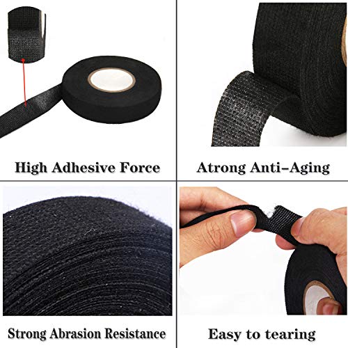 Blasoul Heat-Resistant Interior Wire Loom Harness Tape, Advanced High Heat Harness Tape, Fuzzy Fleece Insulation Tape for Auto Toyota Mercedes BMW VW Audi Electrical Wrap 0.75 inch × 50 Ft (6 Rolls) - Thumbnail 3