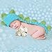 Museya Cute Cartoon Dinosaur Style Baby Infant Newborn Handmade Crochet Beanie Hat Clothes Baby Photograph Props