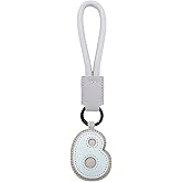 Elechobby Initial Keychain,26 Leather Alphabet Letters keychain For Women Handbag Charm Gift for Sister Besties