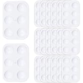 POMELUNE White Plastic Painting Tray Palettes, 6-Hole Rectangular Watercolor Paint Pallets, Suitable for DIY Crafts and Art Painting, 20PCS