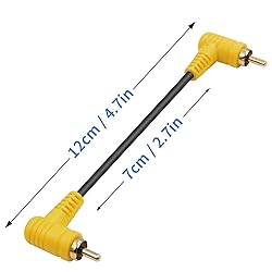 Duttek 90 Degree Short RCA Subwoofer Cable, 2 Pack