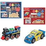 Toy Melissa & Doug Create-A-Craft Race Car & Train Bundle Book