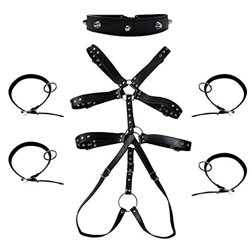 Men's Full Body BDSM Bondage Suit Harness Sexy Male Gay Chastity Club Wear Costumes