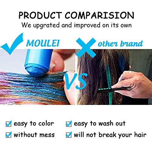 image for MOULEI Hair Chalk, Hair Chalk Pens, Temporary Washable Hair Color for 