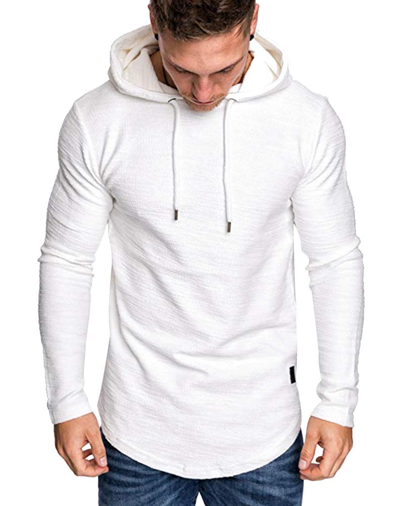 Lexiart Mens Fashion Athletic Hoodies Sport Sweatshirt Solid Color Fleece Pullover