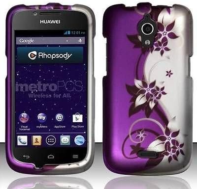 PURPLE VINES HARD PLASTIC MATTE CASE FOR HUAWEI VITRIA H882L + SCREEN PROTECTOR [In Casesity Retail Packaging]
