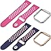 SKYLET Compatible with Fitbit Blaze Bands with Frames, 2 Pack Sport Silicone Replacement Bands Compatible with Fitbit Blaze Smart Fitness Watch Men Women Small Large Black