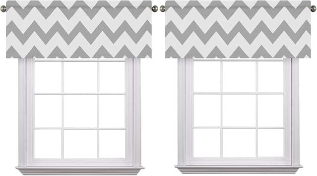 Amazon Com Flamingo P Dove Gray Chevron Window Valances Home